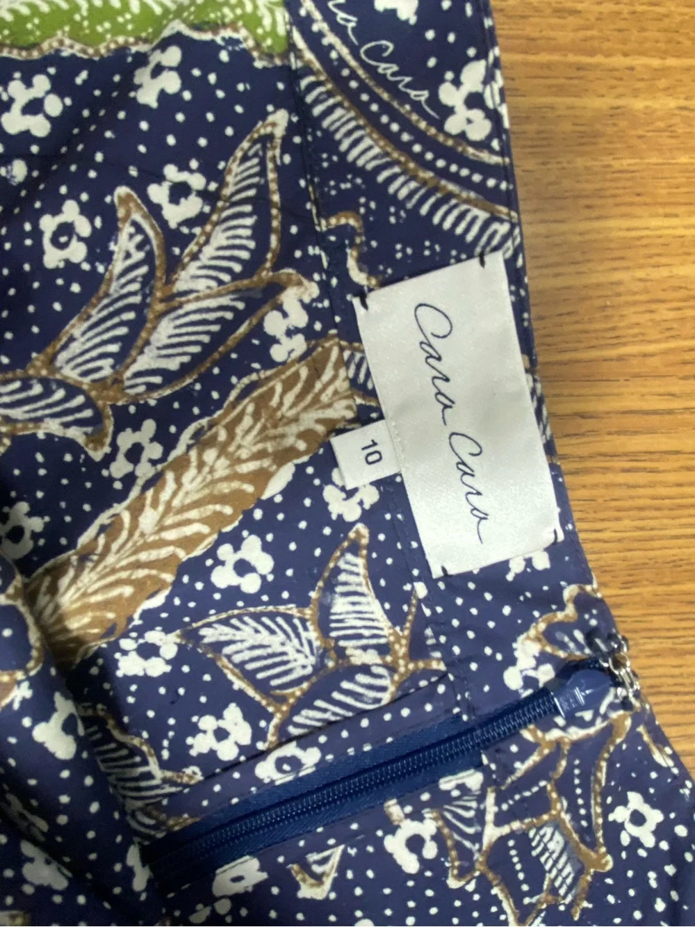 Cara Cara Navy Floral Maxi Skirt with Blue and Brown Accents